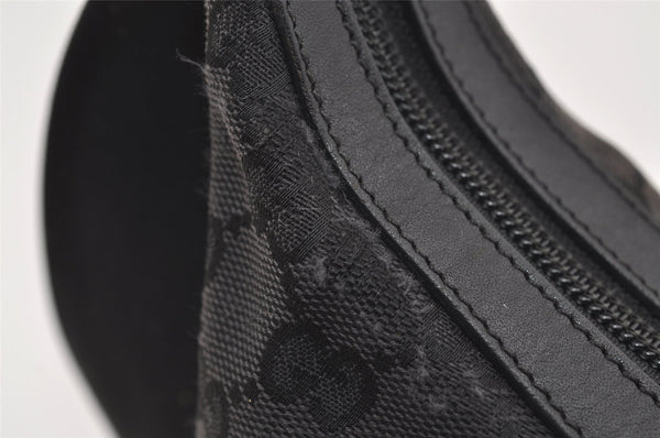 Authentic GUCCI Shoulder Cross Body Bag GG Canvas Leather 0190433 Black 1253I