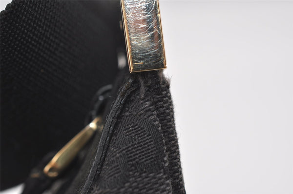 Authentic GUCCI Shoulder Cross Body Bag GG Canvas Leather 0190433 Black 1253I