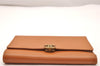 Authentic CHANEL Vintage Leather CC Logo Trifold Wallet Purse Brown CC 1254J