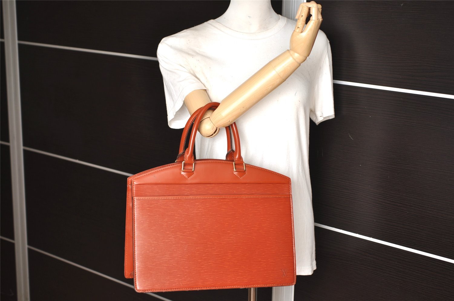 Authentic Louis Vuitton Epi Riviera Brown Hand Bag Brown M48183 LV Junk 1255K