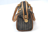 Authentic FENDI Pequin Vintage 2Way Hand Bag Purse PVC Leather Brown Black 1256I