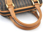 Authentic FENDI Pequin Vintage 2Way Hand Bag Purse PVC Leather Brown Black 1256I