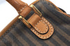 Authentic FENDI Pequin Vintage 2Way Hand Bag Purse PVC Leather Brown Black 1256I