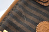 Authentic FENDI Pequin Vintage 2Way Hand Bag Purse PVC Leather Brown Black 1256I