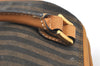 Authentic FENDI Pequin Vintage 2Way Hand Bag Purse PVC Leather Brown Black 1256I