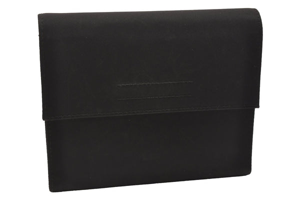 Authentic PRADA Vintage Nylon Trifold Wallet Purse Black 1256J