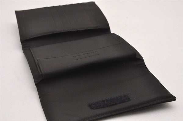Authentic PRADA Vintage Nylon Trifold Wallet Purse Black 1256J