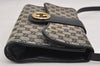 Authentic GUCCI Shoulder Cross Body Bag Purse GG Canvas Leather Navy Blue 1256K