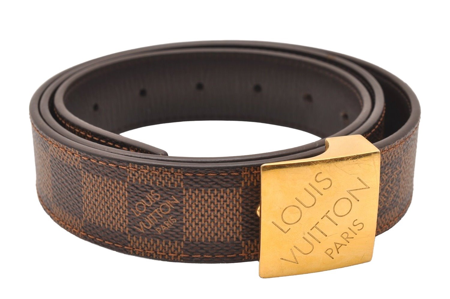 Authentic Louis Vuitton Damier Ceinture Carre Belt 95cm 37.4