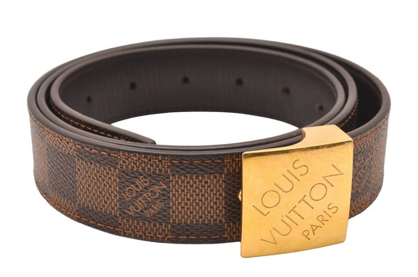 Authentic Louis Vuitton Damier Ceinture Carre Belt 95cm 37.4" M6944 LV 1258J