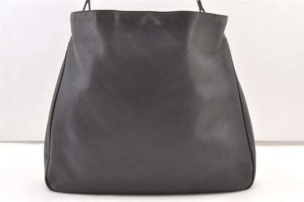 Authentic GUCCI Bamboo Vintage Shoulder Hand Bag Leather 0011577 Black 1258K