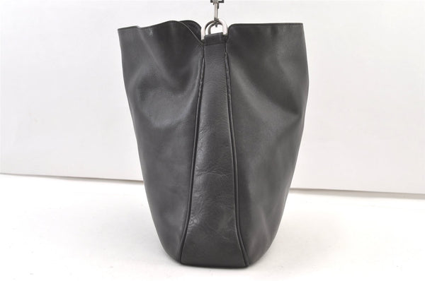 Authentic GUCCI Bamboo Vintage Shoulder Hand Bag Leather 0011577 Black 1258K
