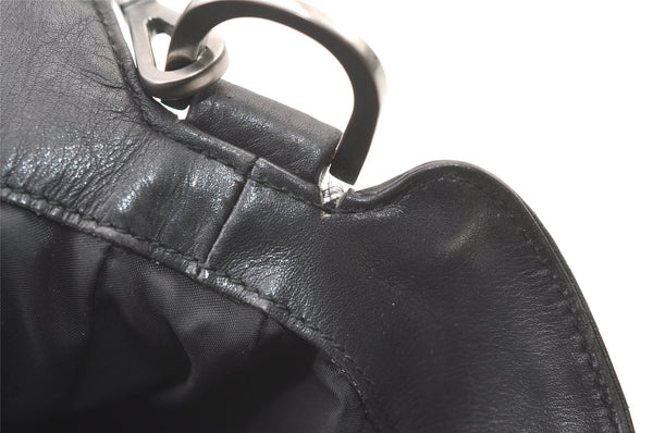 Authentic GUCCI Bamboo Vintage Shoulder Hand Bag Leather 0011577 Black 1258K