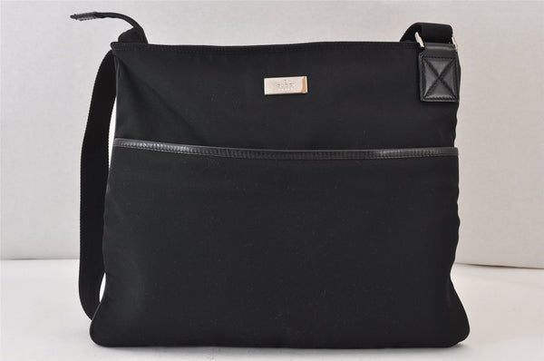 Authentic Vintage GUCCI Shoulder Cross Bag Nylon Leather 141198 Black 1259K