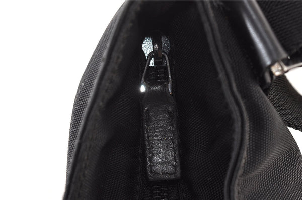 Authentic Vintage GUCCI Shoulder Cross Bag Nylon Leather 141198 Black 1259K