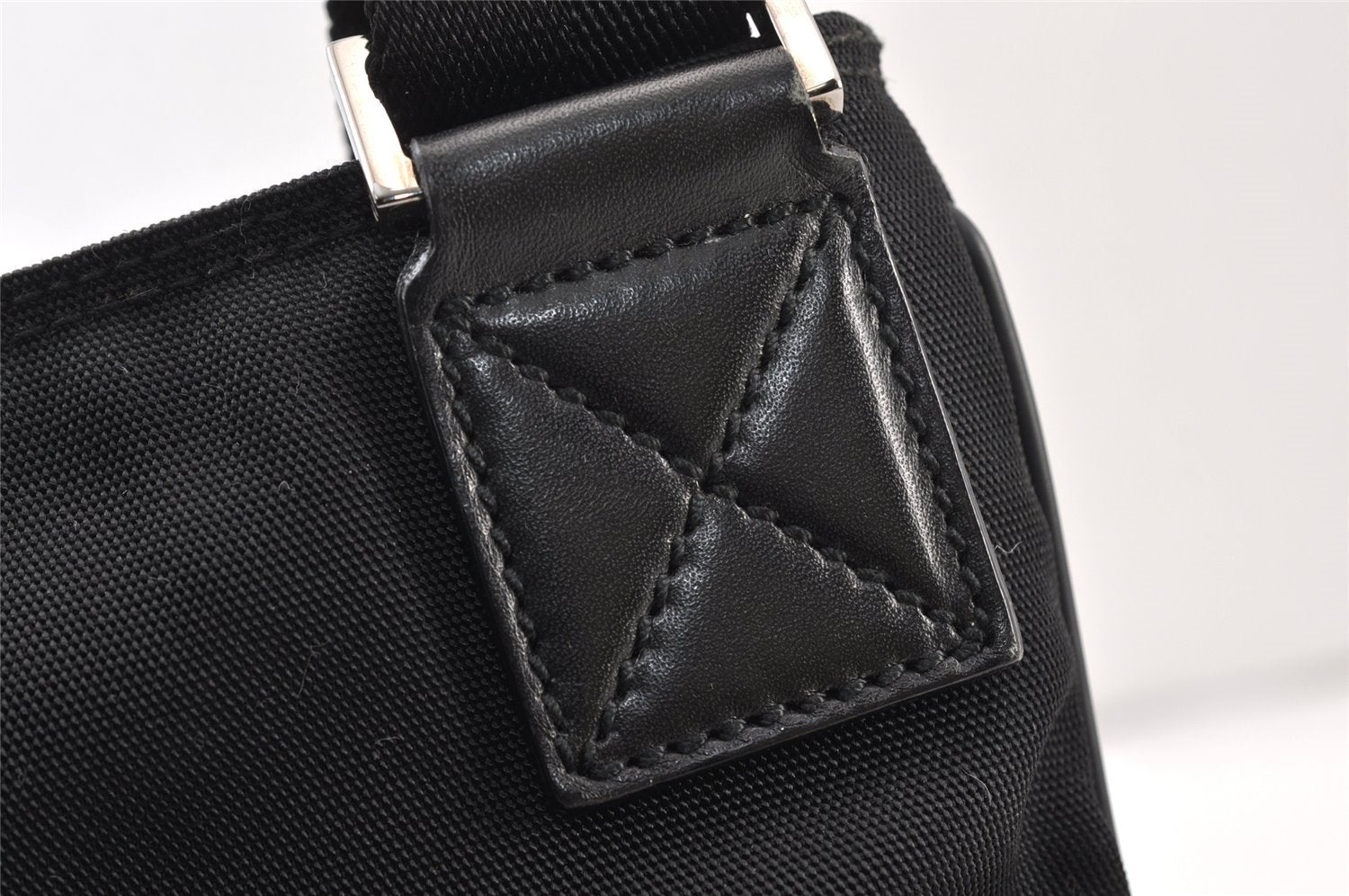 Authentic Vintage GUCCI Shoulder Cross Bag Nylon Leather 141198 Black 1259K