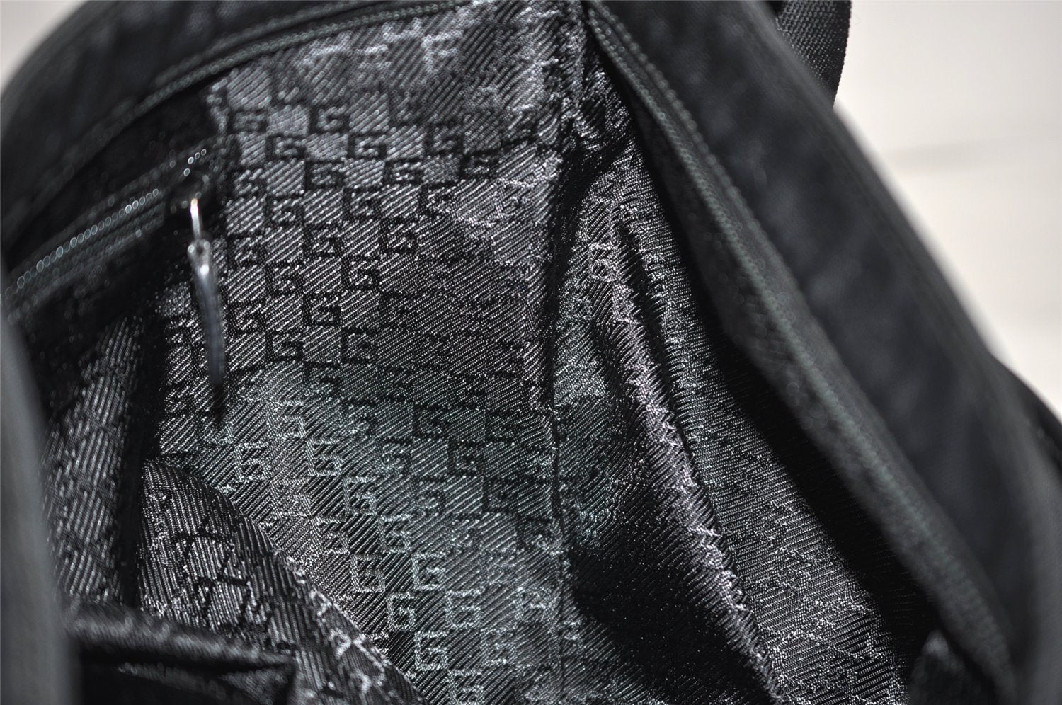Authentic Vintage GUCCI Shoulder Cross Bag Nylon Leather 141198 Black 1259K