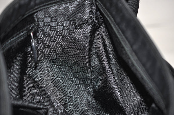 Authentic Vintage GUCCI Shoulder Cross Bag Nylon Leather 141198 Black 1259K