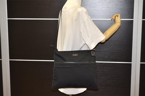 Authentic Vintage GUCCI Shoulder Cross Bag Nylon Leather 141198 Black 1259K