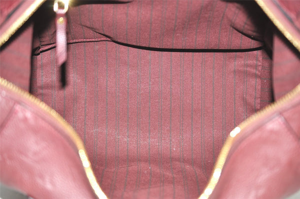 Authentic Louis Vuitton Monogram Empreinte Lumineuse PM Tote Bag Bordeaux 1260I