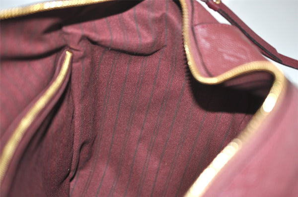 Authentic Louis Vuitton Monogram Empreinte Lumineuse PM Tote Bag Bordeaux 1260I