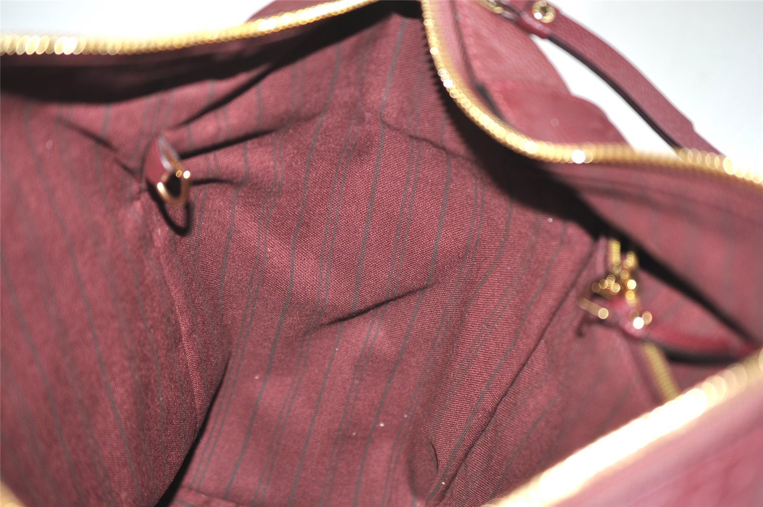 Authentic Louis Vuitton Monogram Empreinte Lumineuse PM Tote Bag Bordeaux 1260I