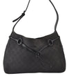 Authentic GUCCI Horsebit Shoulder Hand Bag GG Canvas Leather 101975 Black 1261K