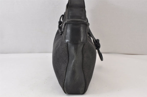 Authentic GUCCI Horsebit Shoulder Hand Bag GG Canvas Leather 101975 Black 1261K
