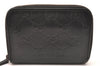 Authentic GUCCI Guccissima Coin Purse Pass Case GG Leather 154672 Black 1262J