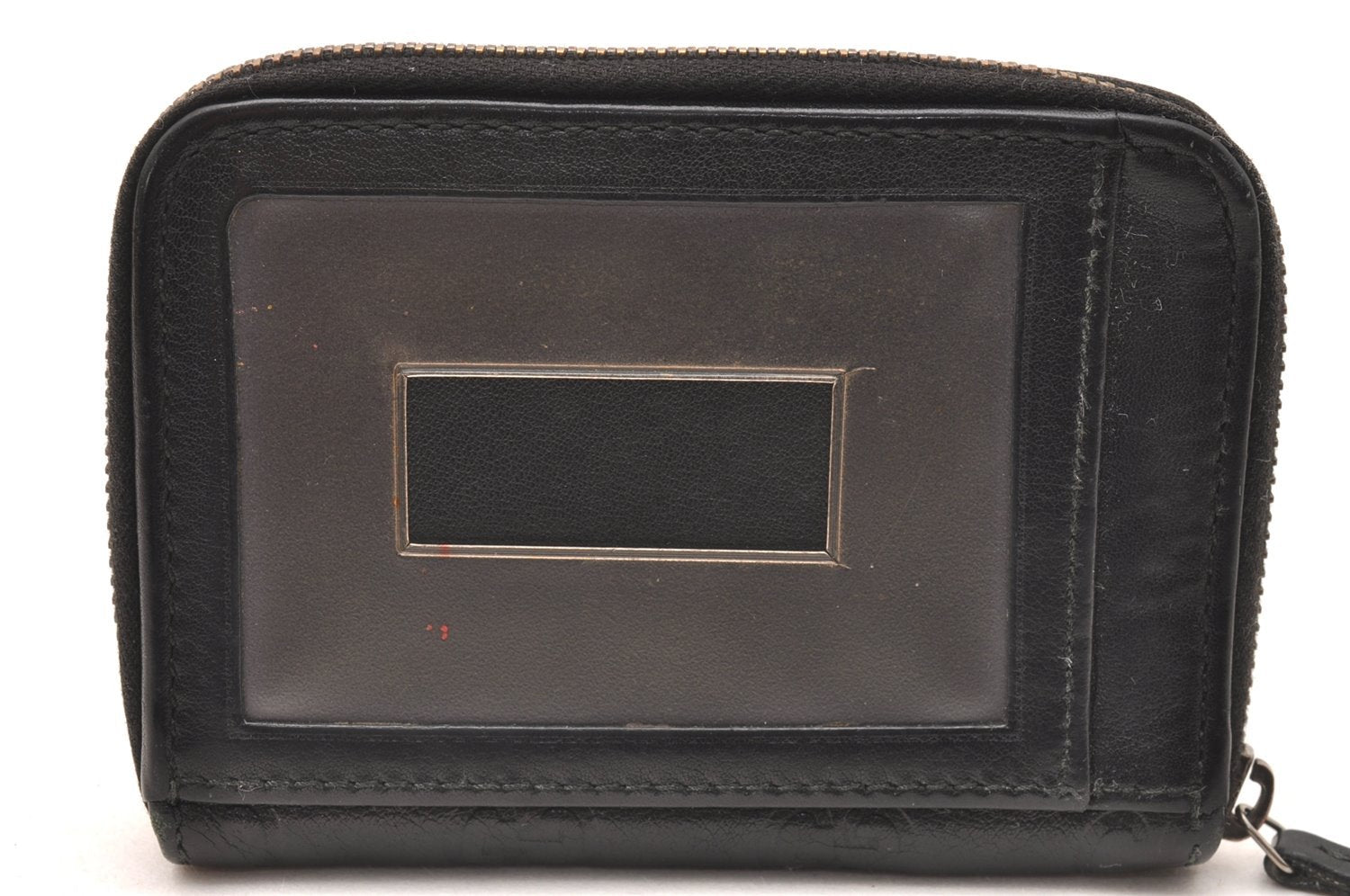 Authentic GUCCI Guccissima Coin Purse Pass Case GG Leather 154672 Black 1262J