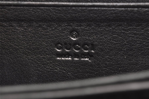 Authentic GUCCI Guccissima Coin Purse Pass Case GG Leather 154672 Black 1262J