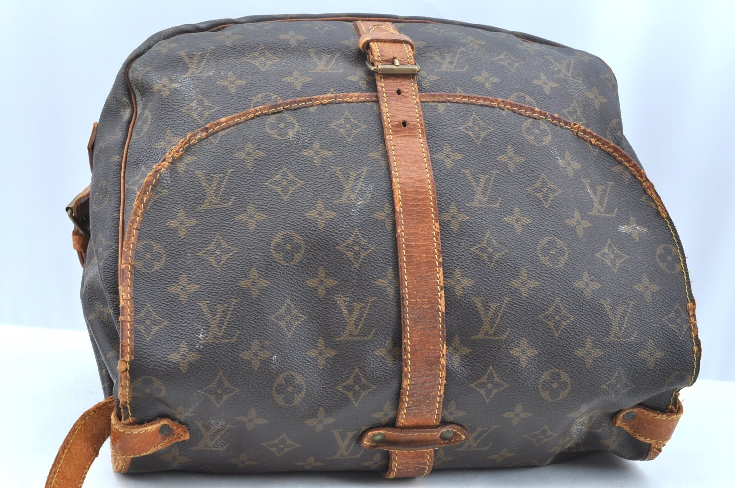 Authentic Louis Vuitton Monogram Saumur 35 Shoulder Cross Bag M42254 Junk 1263J