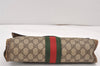 Authentic GUCCI Web Sherry Line Clutch Hand Bag GG PVC Leather Brown Junk 1263K