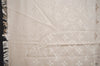 Authentic Louis Vuitton Monogram Stole Scarf Shawl Silk Wool 402336 Beige 1263L