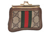 Authentic GUCCI Web Sherry Line Coin Case Purse GG PVC Leather Brown 1264J