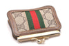Authentic GUCCI Web Sherry Line Coin Case Purse GG PVC Leather Brown 1264J