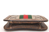Authentic GUCCI Web Sherry Line Coin Case Purse GG PVC Leather Brown 1264J