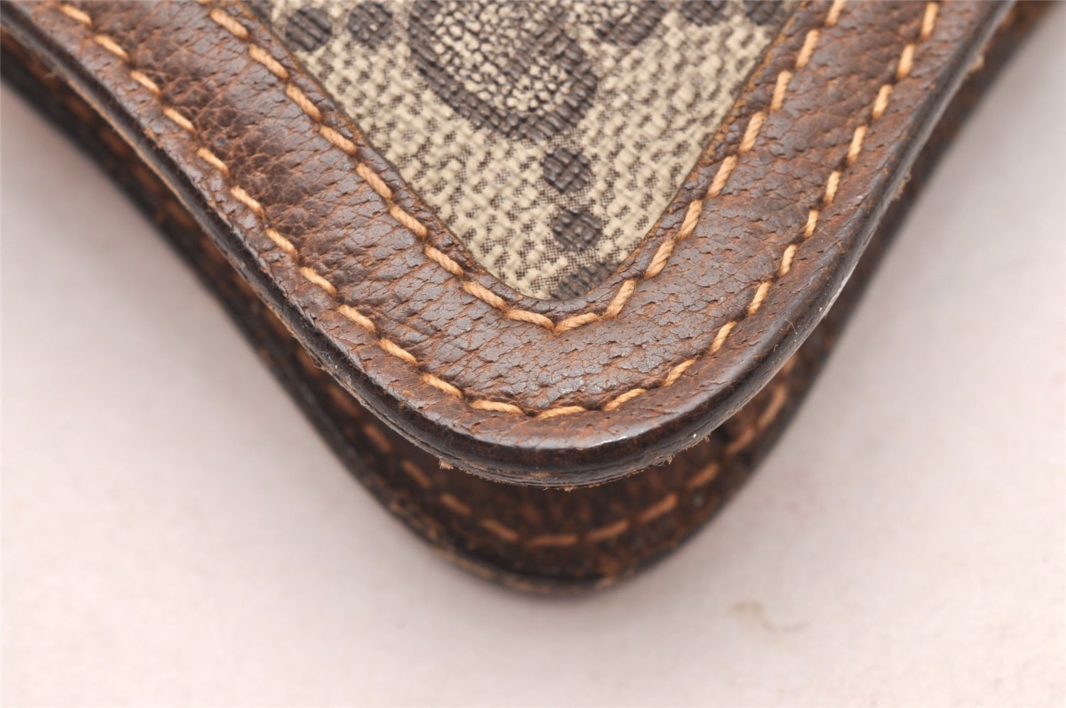 Authentic GUCCI Web Sherry Line Coin Case Purse GG PVC Leather Brown 1264J
