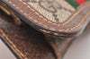 Authentic GUCCI Web Sherry Line Coin Case Purse GG PVC Leather Brown 1264J