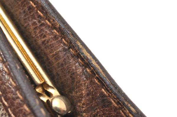 Authentic GUCCI Web Sherry Line Coin Case Purse GG PVC Leather Brown 1264J