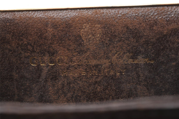 Authentic GUCCI Web Sherry Line Coin Case Purse GG PVC Leather Brown 1264J