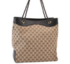 Authentic GUCCI Vintage Shoulder Tote Bag GG Canvas Leather 109141 Brown 1264K