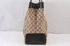 Authentic GUCCI Vintage Shoulder Tote Bag GG Canvas Leather 109141 Brown 1264K