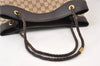 Authentic GUCCI Vintage Shoulder Tote Bag GG Canvas Leather 109141 Brown 1264K