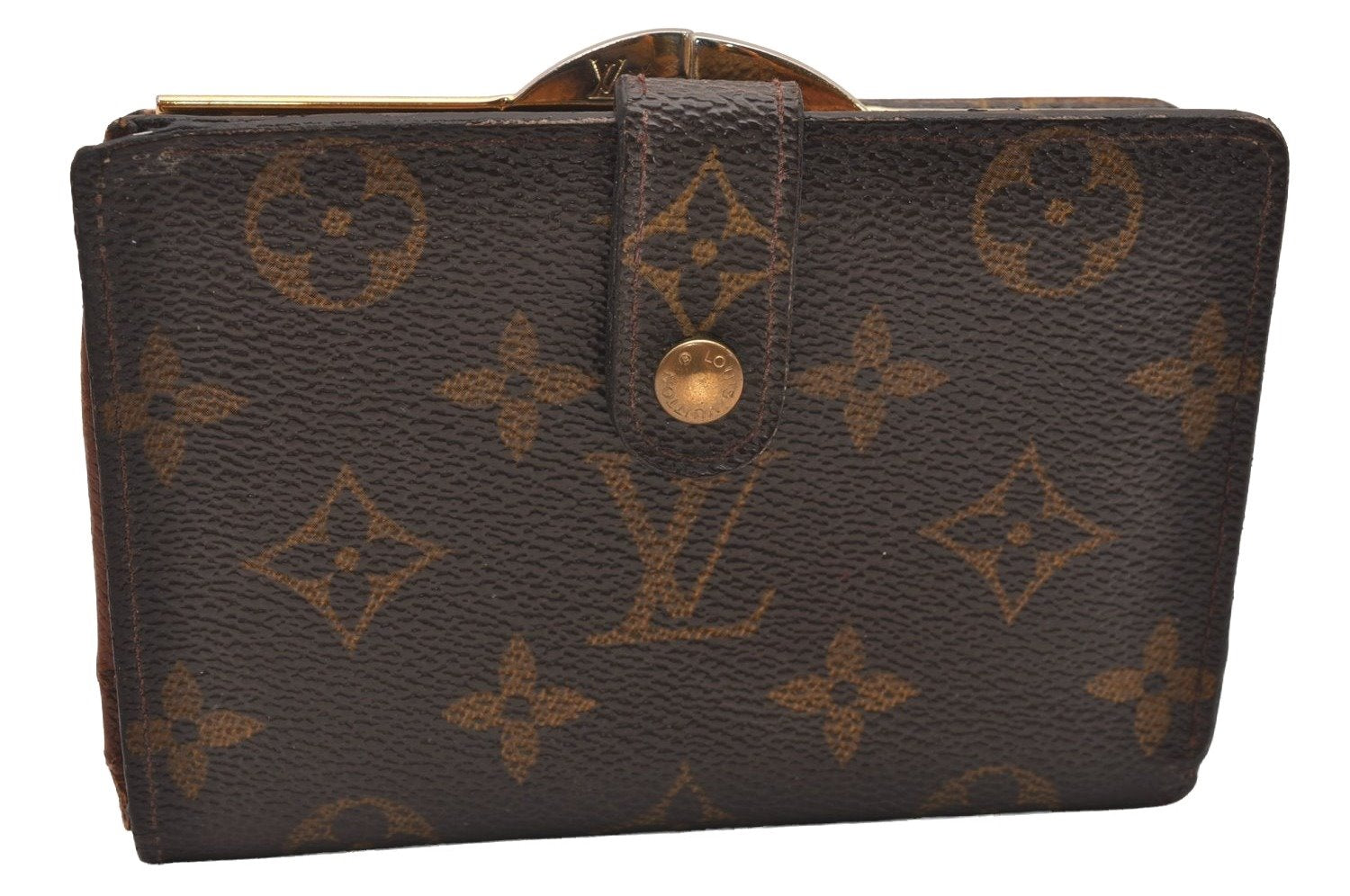 Auth Louis Vuitton Monogram Porte Monnaie Billets Viennois M61663 Wallet 1266J