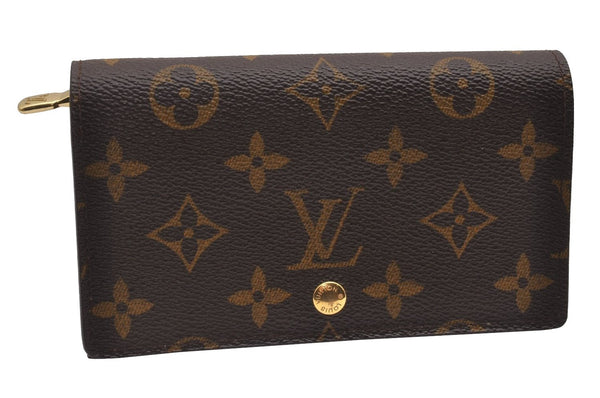 Auth Louis Vuitton Monogram Porte Monnaie Billets Tresor Wallet M61730 LV 1267J