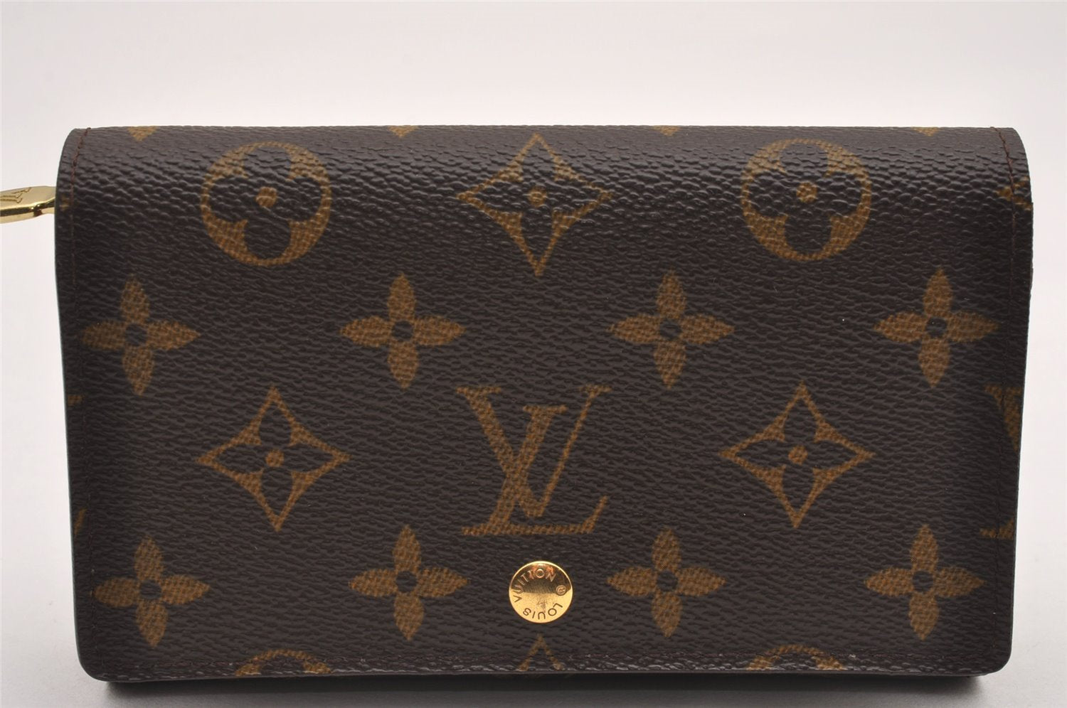 Auth Louis Vuitton Monogram Porte Monnaie Billets Tresor Wallet M61730 LV 1267J