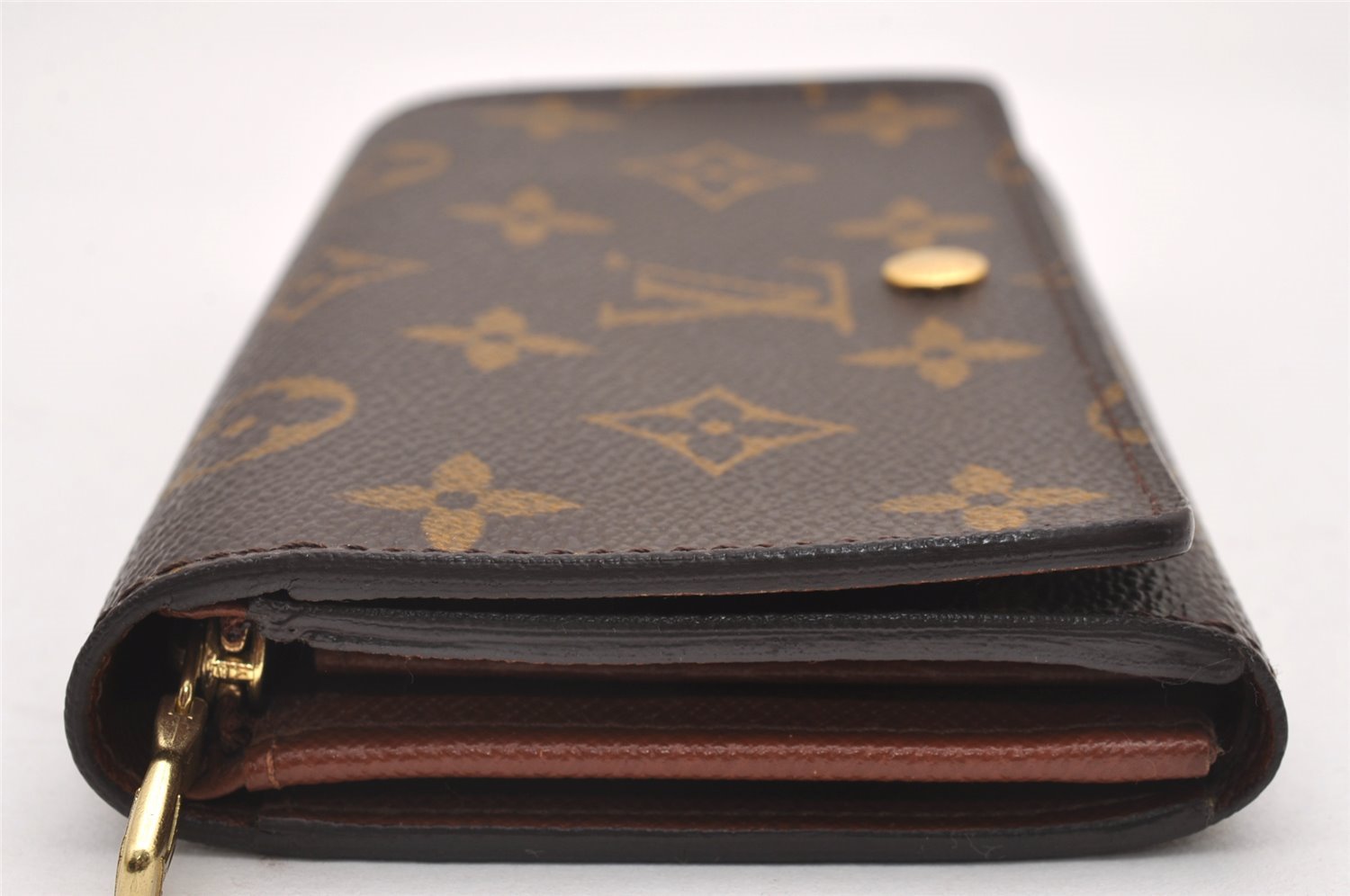 Auth Louis Vuitton Monogram Porte Monnaie Billets Tresor Wallet M61730 LV 1267J