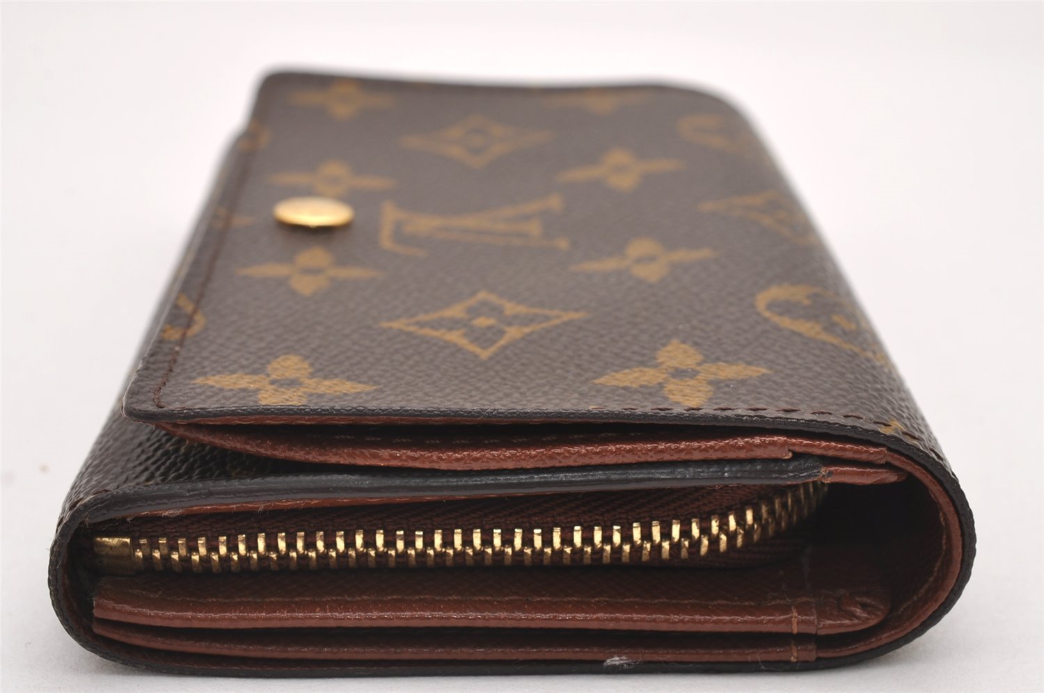 Auth Louis Vuitton Monogram Porte Monnaie Billets Tresor Wallet M61730 LV 1267J