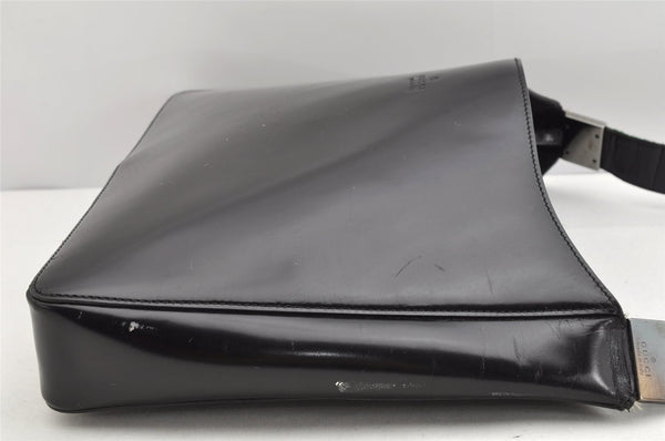 Authentic GUCCI Web Sherry Line Shoulder Cross Bag Purse Leather Black 1267K